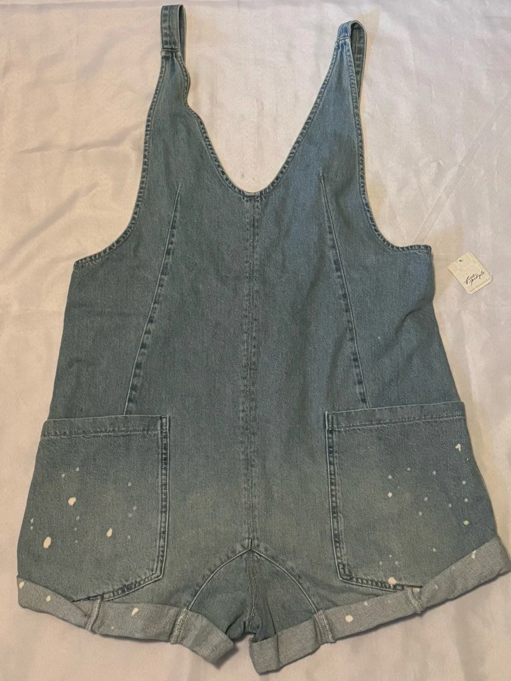 NWT Free People High Roller Shortall Overall Shorts in Bright Eyes Size Large